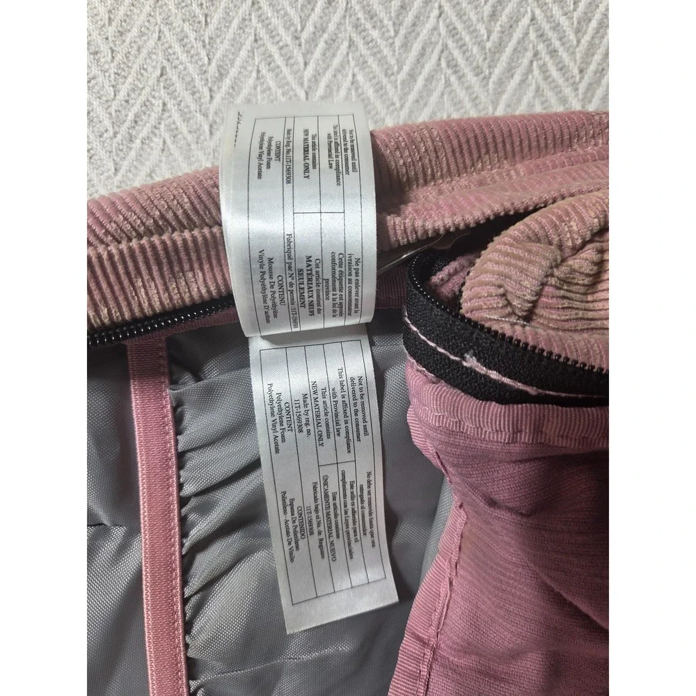 JanSport Right Pack Expressions Pink Corduroy Suede Leather Bottom Backpack